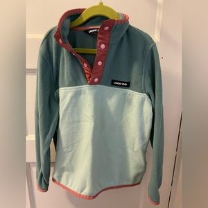 Girls Lands End Quarter Snap Fleece